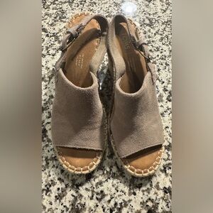 Toms Beige Suede Espadrille Sandals